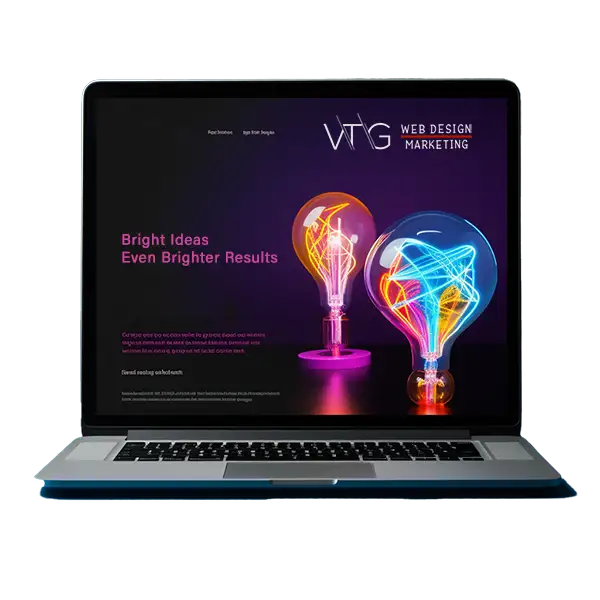 image of VTG website showing on laptop